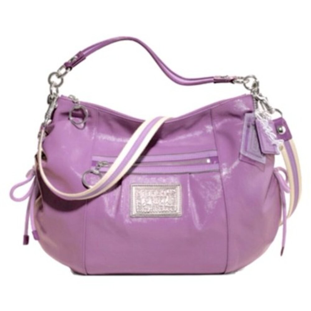 COACH Poppy Jazzy Purple Patent Leather Bag - Rare Find , Excellent Condition